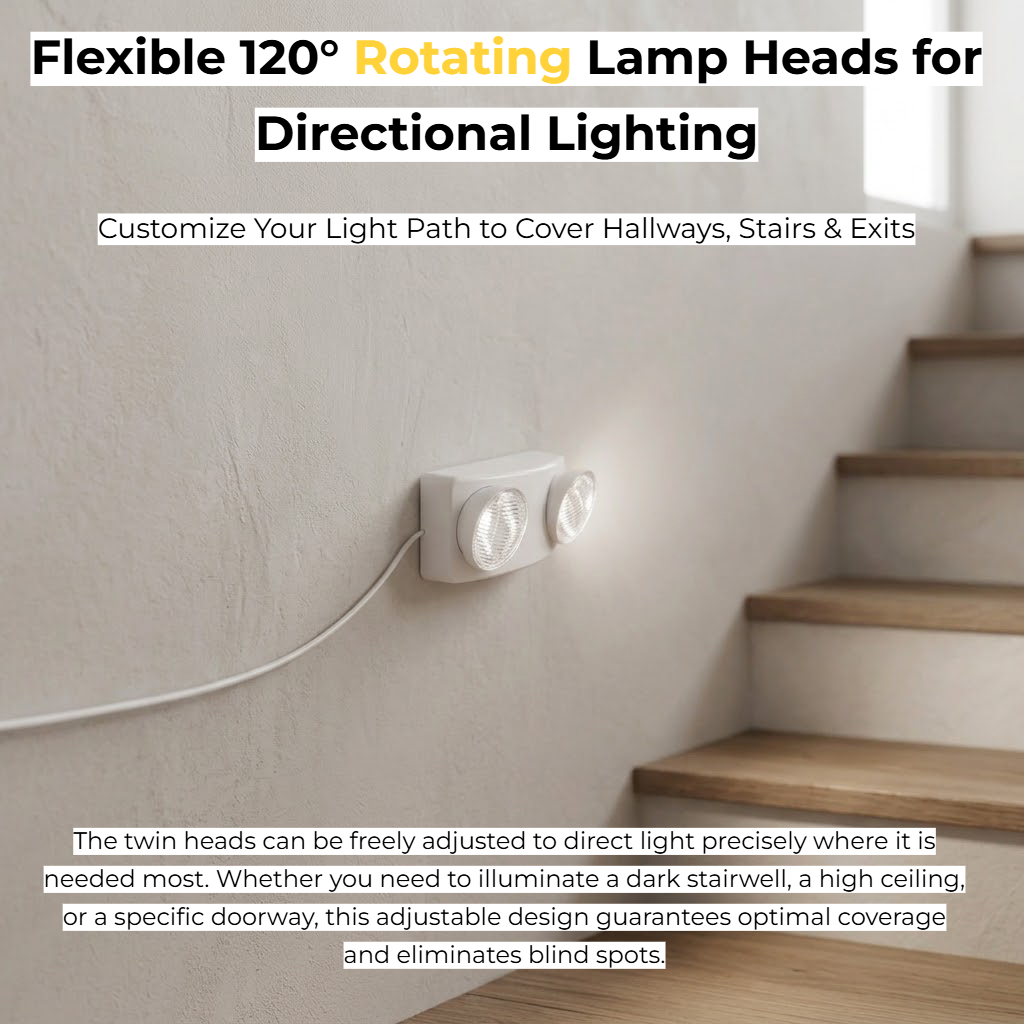 Dual-Head LED Emergency Light  - Power Outage Light recension och pris